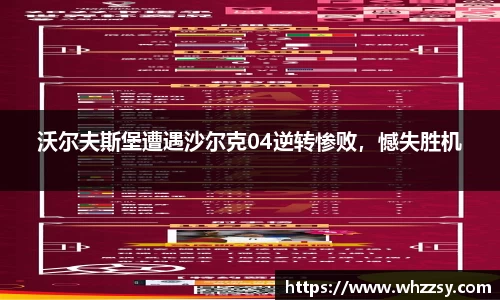 沃尔夫斯堡遭遇沙尔克04逆转惨败，憾失胜机