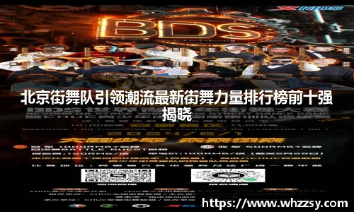 北京街舞队引领潮流最新街舞力量排行榜前十强揭晓