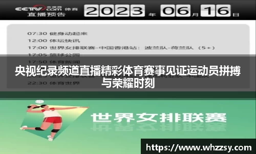 央视纪录频道直播精彩体育赛事见证运动员拼搏与荣耀时刻
