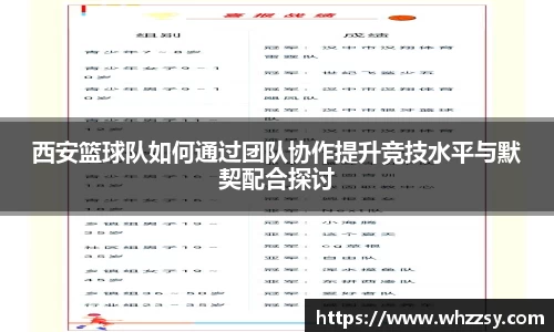 西安篮球队如何通过团队协作提升竞技水平与默契配合探讨
